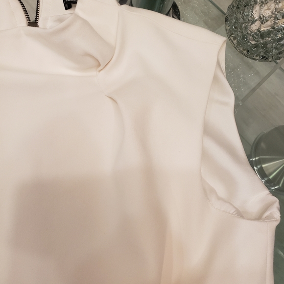 FLASH SALE NWOT - Zara asymmetric neck A-line skater dress in off white. - Picture 3 of 11